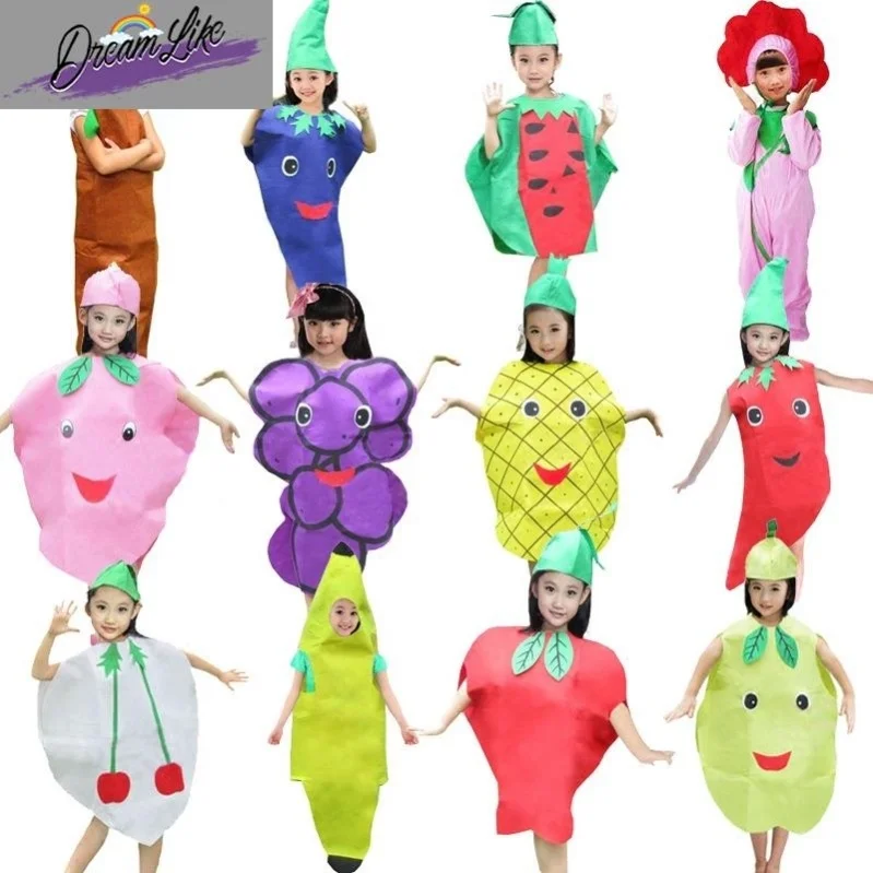 

Детские костюмы ручной работы в виде фруктов, овощей и цветов для выступлений, модные наряды для родителей и детей, DIY-костюмы в виде животных, фруктов и деревьев для выступлений