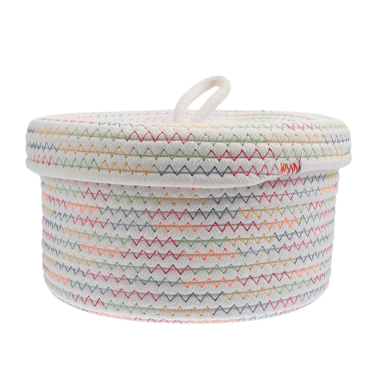 

Cotton Rope Woven Baskets Home Decor ganizer Cotton Woven Basket Desktop Mini Lid Container Kids Room Table Basket