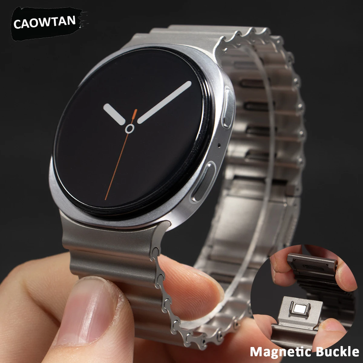 Edelstahlarmband ohne Lücken für Samsung Galaxy Watch8 40 mm 44 mm, magnetisches Schnallenarmband für Galaxy Watch 8 Classic 46 mm Correa