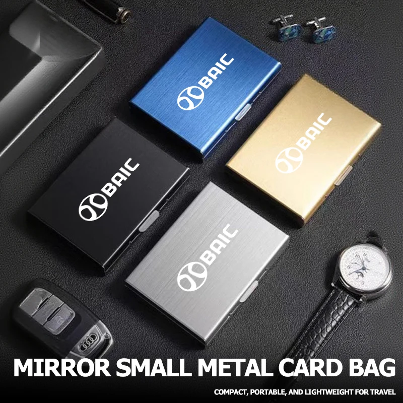 For BAIC Beijing Car Metal Credit Card Holder Wallets ID Card Holder Case Pop Up Wallet BJ30‌ BJ40 BJ60 BJ80 X3 X5 EU5 EU7 EX3