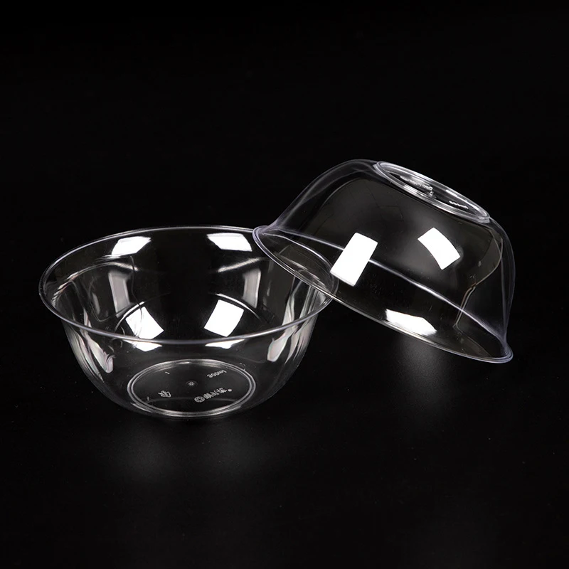 25 قطعة 300 مللي وعاء مستدير من البلاستيك القابل للتصرف المطبخ سلطة وجبات خفيفة نزهة الحاويات خفيفة الوزن صديقة للبيئة اكسسوارات المطبخ