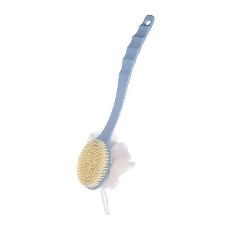 Rubber Bath Brush Long Handle Soft Hair Bath Brush Back Rubbing Body Scrubbing Exfoliating Massage Skin Care Tools