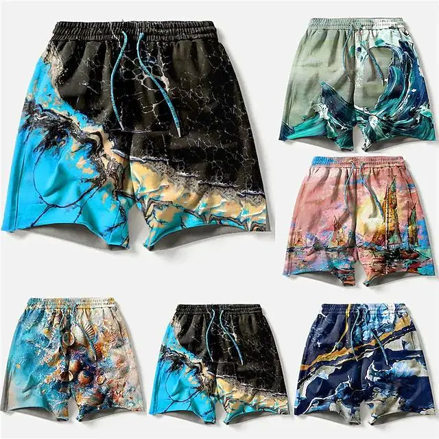 

New Men's Board Short Swim Shorts Trunks Drawstring Waves Graphic Prints Boat Quick Drying Casual Holiday Hawaiian