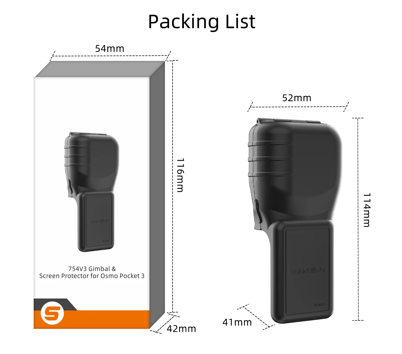 

For DJI Pocket 3 Protective Case Soft Rubber Storage Filter Head Screen Protector