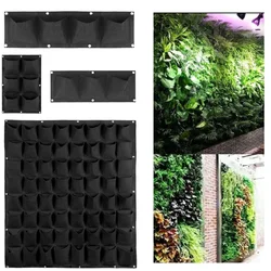 2/9/25/72 pocket Vertical garden plant flower Grow bag wall Hanging bags home indoor planter pot black Planting fabric no woolen