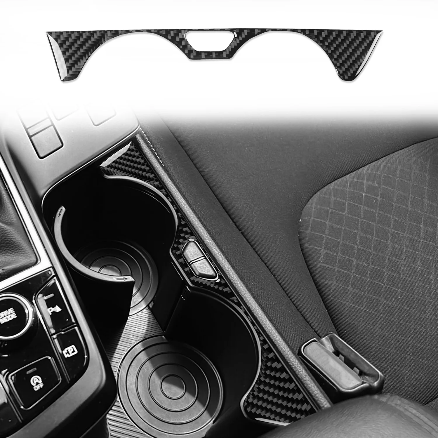 For Kia Sportage NQ5 2022-2025 Car Accessories Carbon Fiber Style Interior Center Console Front Water Cup Holder Cover Trim 1pcs