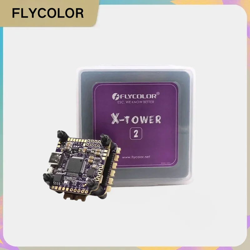 

HobbyFly Flycolor X-TOWER 2 F7 60A 4in1 ESC Flying Tower, Bluetooth Adjustable LED Flight Controller Stack for RC FPV Drone