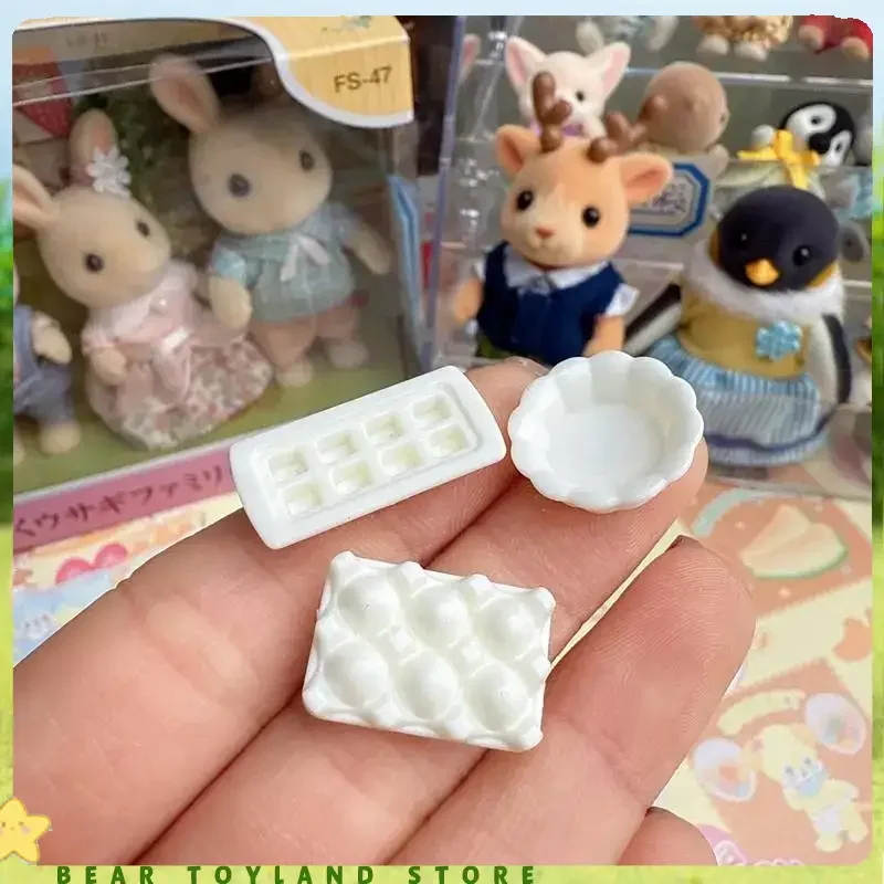 Sylvanian Families-Juego de cocina de figuras de Anime, juguetes para niños y niñas, Ternurines Calico Critters, Mini muebles bonitos, adornos pequeños