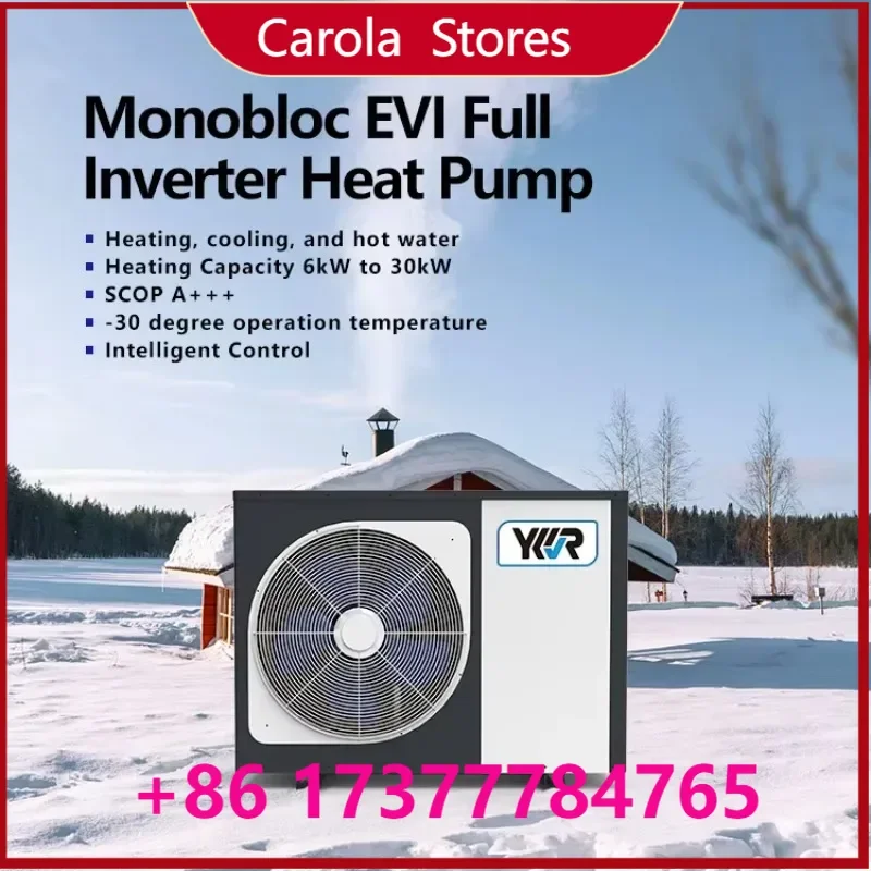 

R32 EVI DC Inverter Monoblock Air Source Heat Pump WIFI Control 10KW 16KW 20KW Heating Cooling DHW High