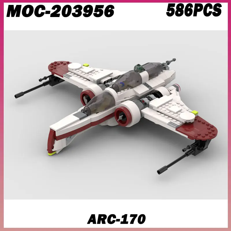 

586PCS MOC-203956 Moc Star Battle ARC-170 Starfighter Model Building Blocks Bricks Diy Creative Assembly Educational Toys