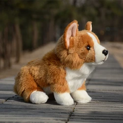 Welsh Corgi Dog High Fidelity Anime Cute Plushie Corgi Plush Toys Lifelike Animals Simulation Stuffed Doll Kawaii Toy Gifts Kids