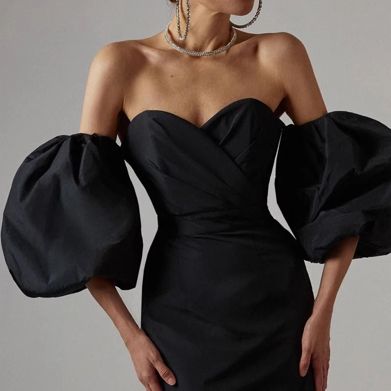 Accessorio per abito da sposa con maniche corte gonfie alla moda chic, maniche da sposa in raso a forma di lanterna rimovibile, maniche da festa da sposa da donna
