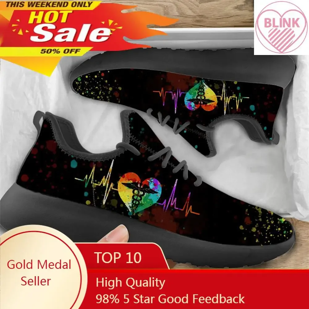 

Hot Style Vintage Women Breathable Sport Shoes Rainbow Color Nursing Printing Casual Walk Gym Flats Chaussure Femme