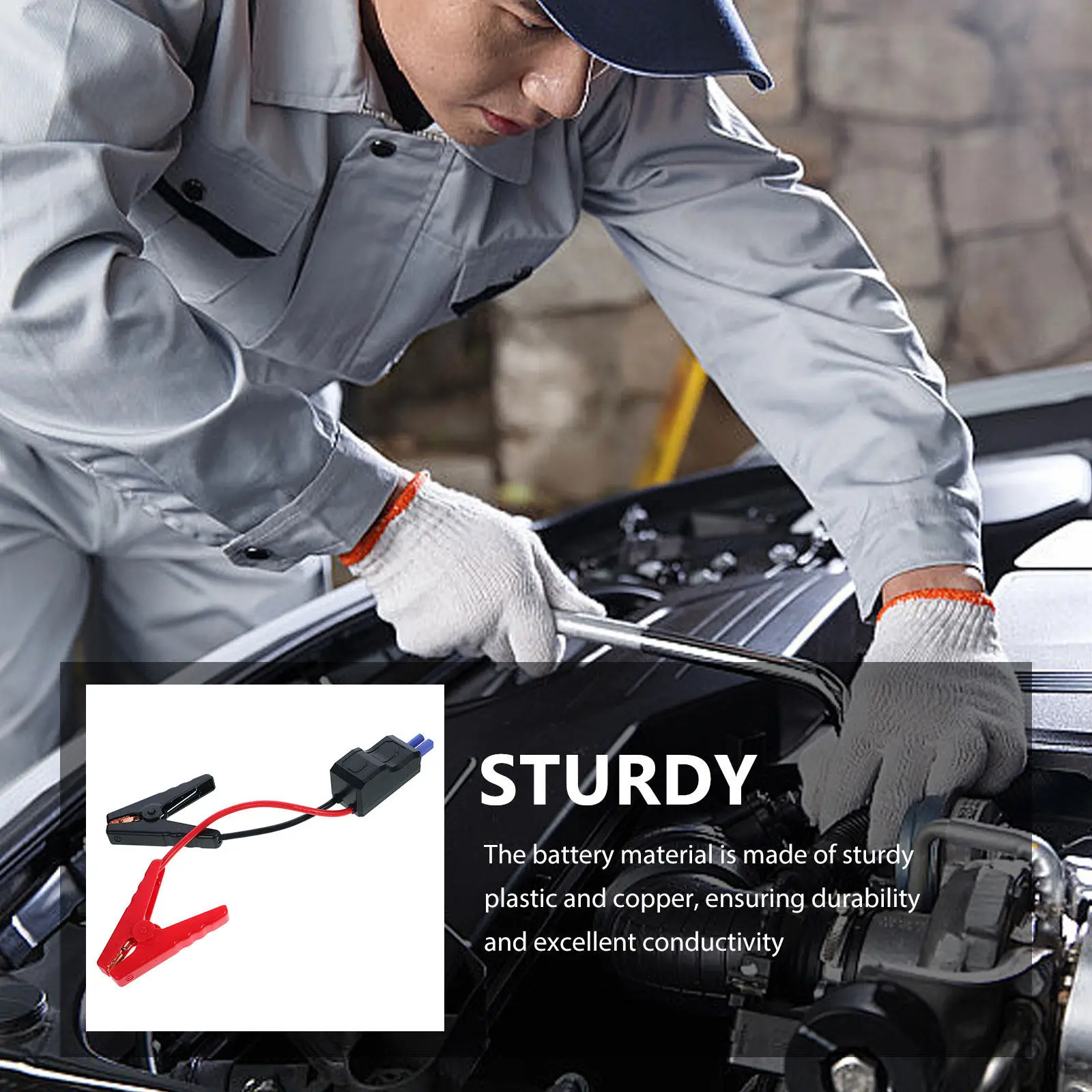 

Automotive Emergency Starter Clamp Battery Clamp 650A Jump Starter Clip Replacement Portable Jumper Cable Kit Stable