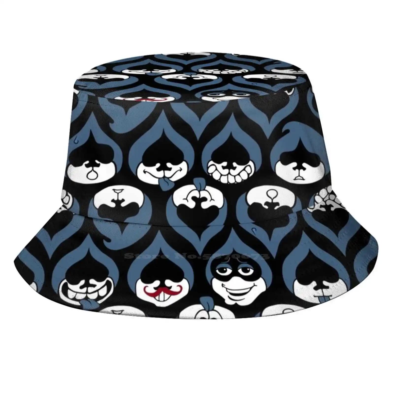 Deltarune - Lancer Face Drop Pattern Foldable Panama Bucket Hat Cap Deltarune Delta Rune Undertale Under Tale Lancer The Bad Guy