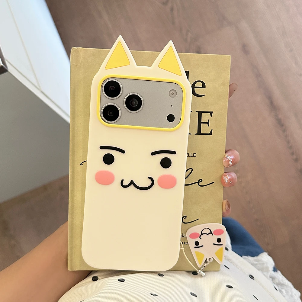 Niedliche 3D-Cartoon-Katzen-Handyhülle aus weichem Silikon für iPhone 16 17 18 Pro Max, lustige, stoßfeste Rückseite mit Anhänger – Detail 6