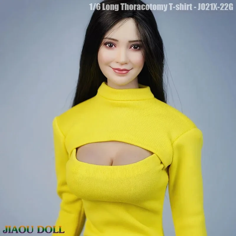 Jupe longue et Sexy à manches longues pour femme, T-Shirt de poitrine, modèle de vêtements pour figurine 12 pouces, 1/6