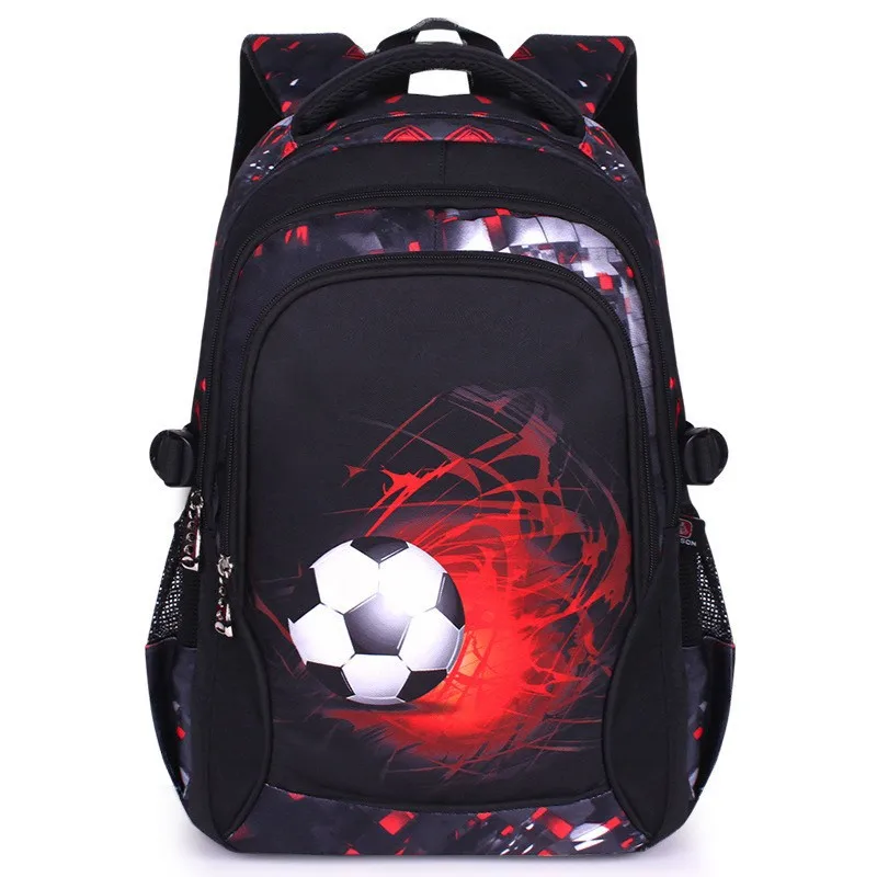 Soccer Print Large Capacity Student Backpack Durable School Casual Outdoor Bag Water Repellent Polyester Football Backpack