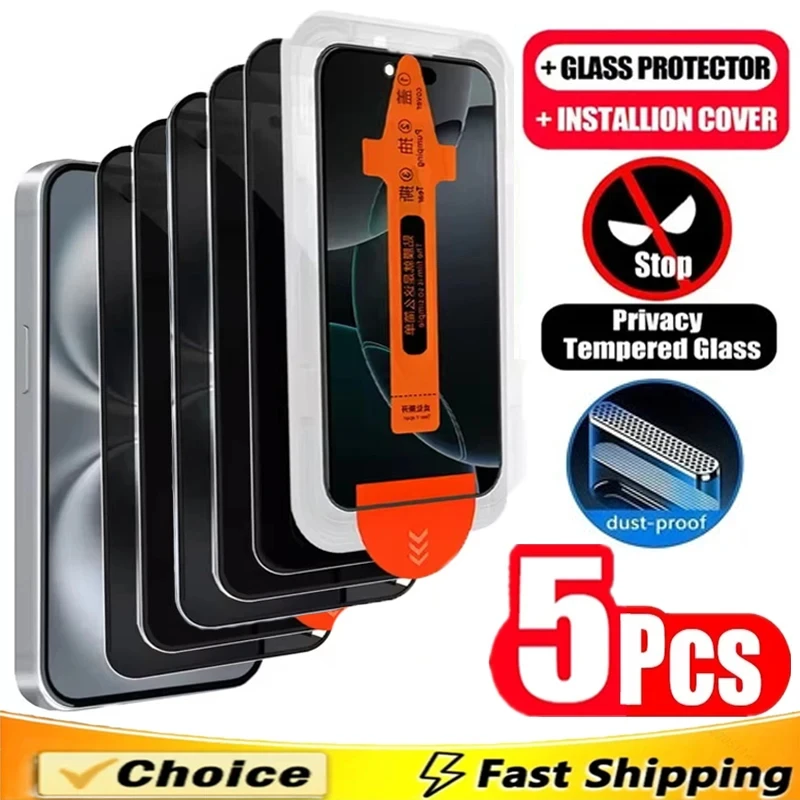 Protector de pantalla de privacidad para vivo Y300 Plus Y78 Y56 Y58 Y200E Y400 Y51 Pro Y100 4G 5G, película de vidrio templado antiespía, 5 uds.