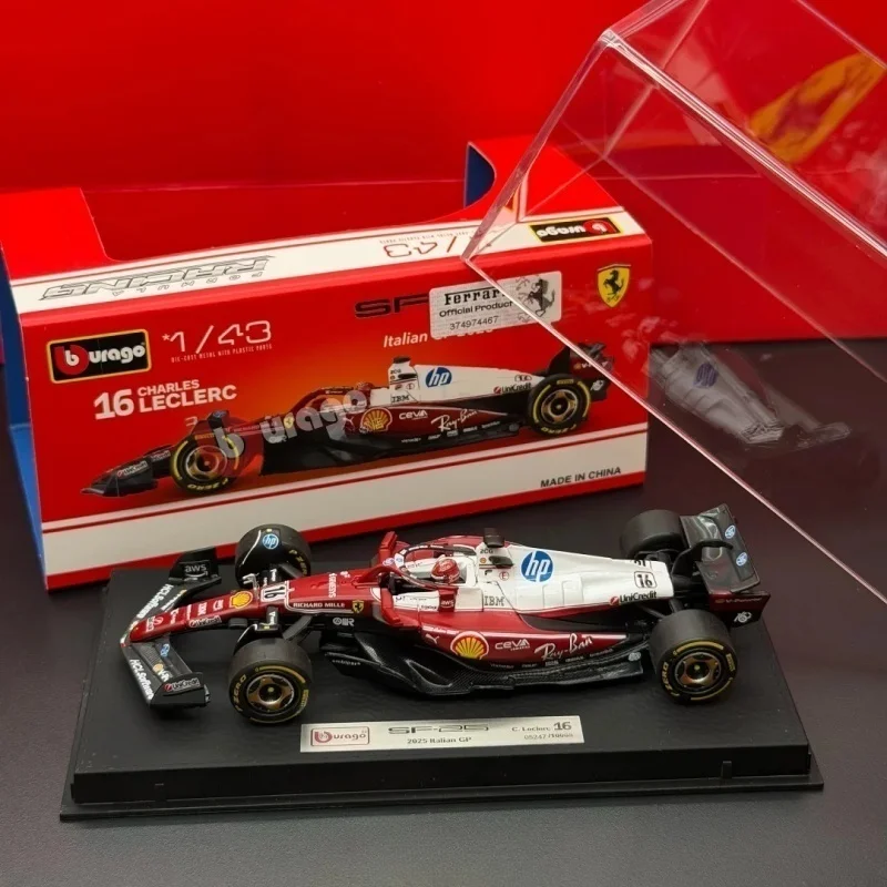 Burago 1:43 Ferrari F1 Formula Racing Car SF25 NO.16 C.Leclerc NO.44 L.Hamilton Alloy Miniature Model Custom Birthday Gift Toys view 4