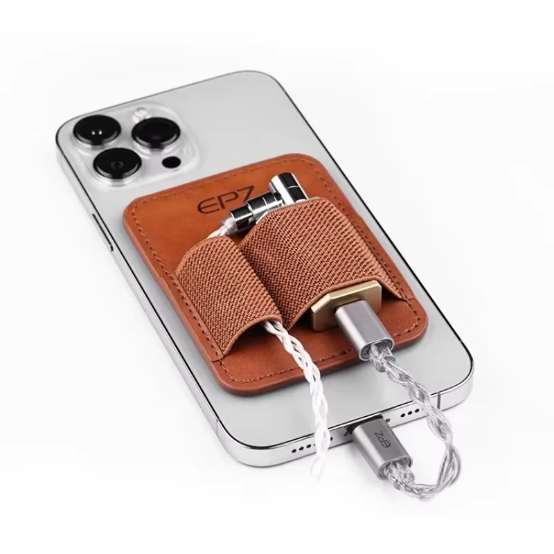 Etui skórzane z magnetycznym mocowaniem EPZ E1, przenośny uchwyt na słuchawki DAC, magnetyczny klips USB DAC do telefonu komórkowego. — zdjęcie produktu 4