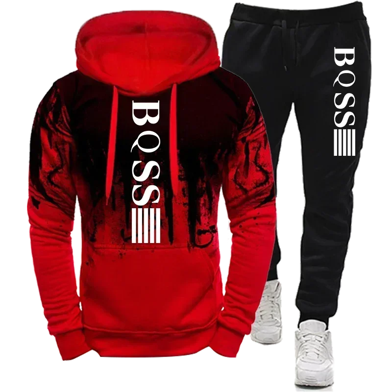 Heren Hoodies Voor Heren Kleding Splash Inkt Sweatshirt Pak Man Trainingspak Broek Set Nieuw In Hoodies & Sweatshirts Sportpakken Set