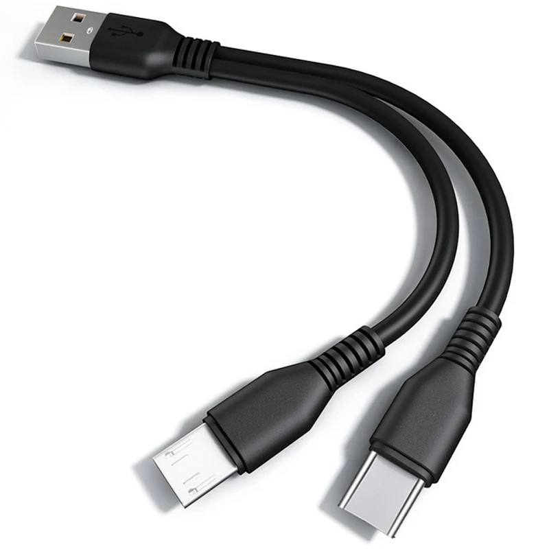 2 w 1 typ C kabel Micro USB telefon komórkowy szybka ładowarka kabel dwa urządzenia Splitter Micro USB C drut do Samsung S21 Xiaomi Mi 11