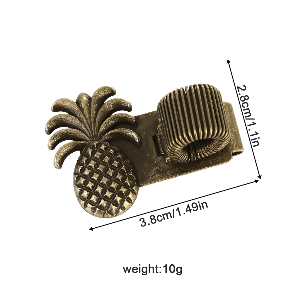 1pc Vintage Pineapple Metal Pen Clip, Spring Loaded Pen Holder for Notebook Journal Office