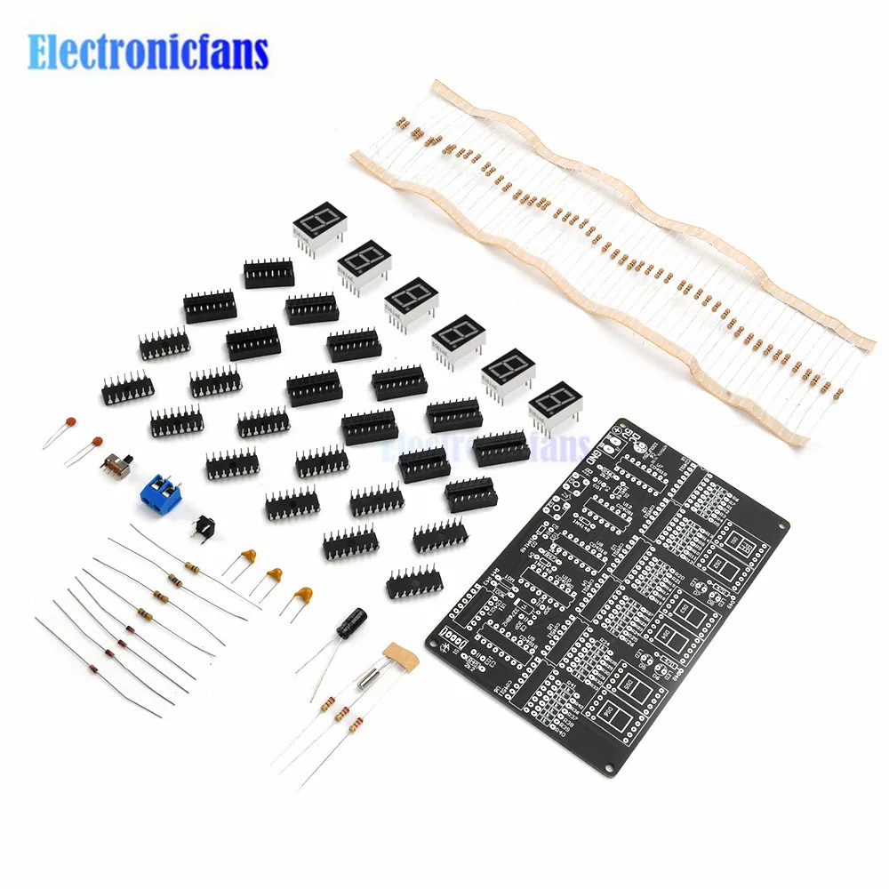 6 Digits DIY Clock Kit Auto Display Time DIY Alarm Clock Soldering Practice Kit for Students and Diyers