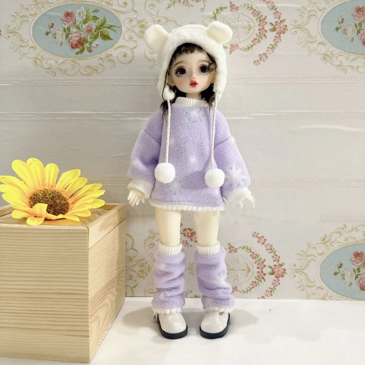 Doll's Clothes Suit for 1/6 Bjd Doll 30cm Sweater Plush Set Diy Girl Toys Dress Up Play House Fashion Doll Accessories, No Doll