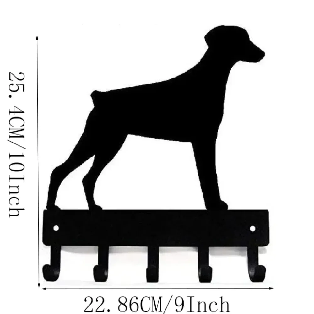 CIFBUY Doberman Metal Wall Art Key Holder Iron Dog Hook Rustic Home Decor Ornament Gift