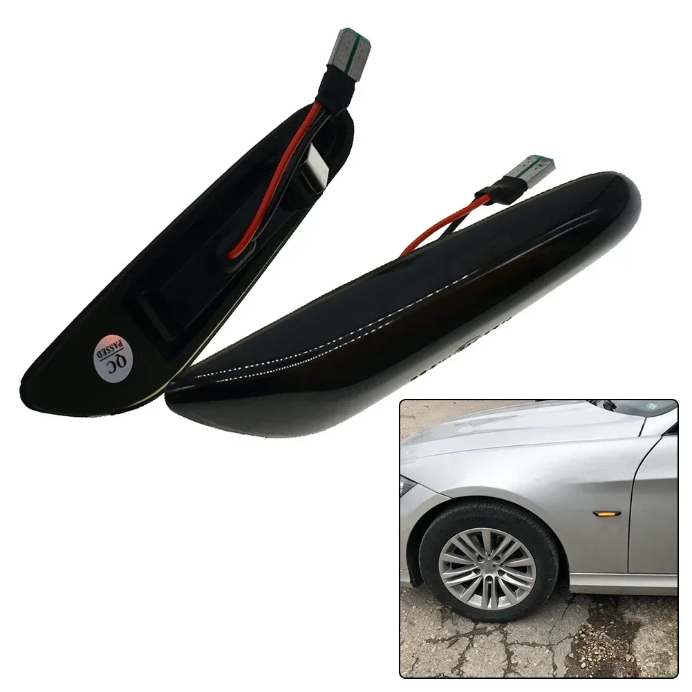 Luces LED de posición lateral secuenciales amarillas, 2 unidades, para BMW E60 E61 E82 E88 E90 E91 E92 E93, hechas de Material de alta calidad