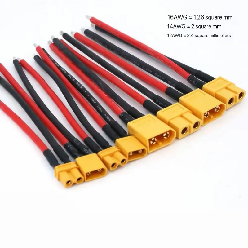 XT30/60/90 T male and female connector wire 10CM model aircraft motor lithium battery socket high current model banana head