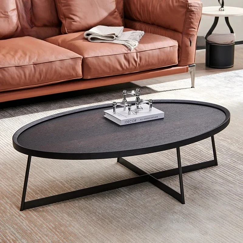 

European Entry Lux Living Room Oval Coffee Table Modern Simple Home Designer Model Creative Coffee Table