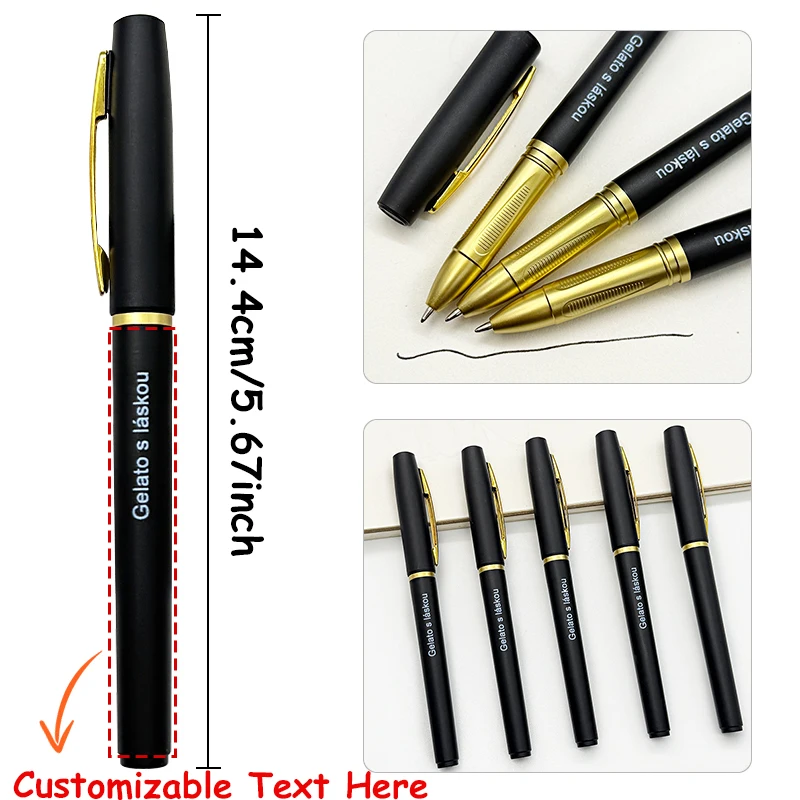 20/30PCS Black  Customizable Gel Pens Set Personalized Gifts for Corporate Events School Supplies Party Favors Advertising Gifts