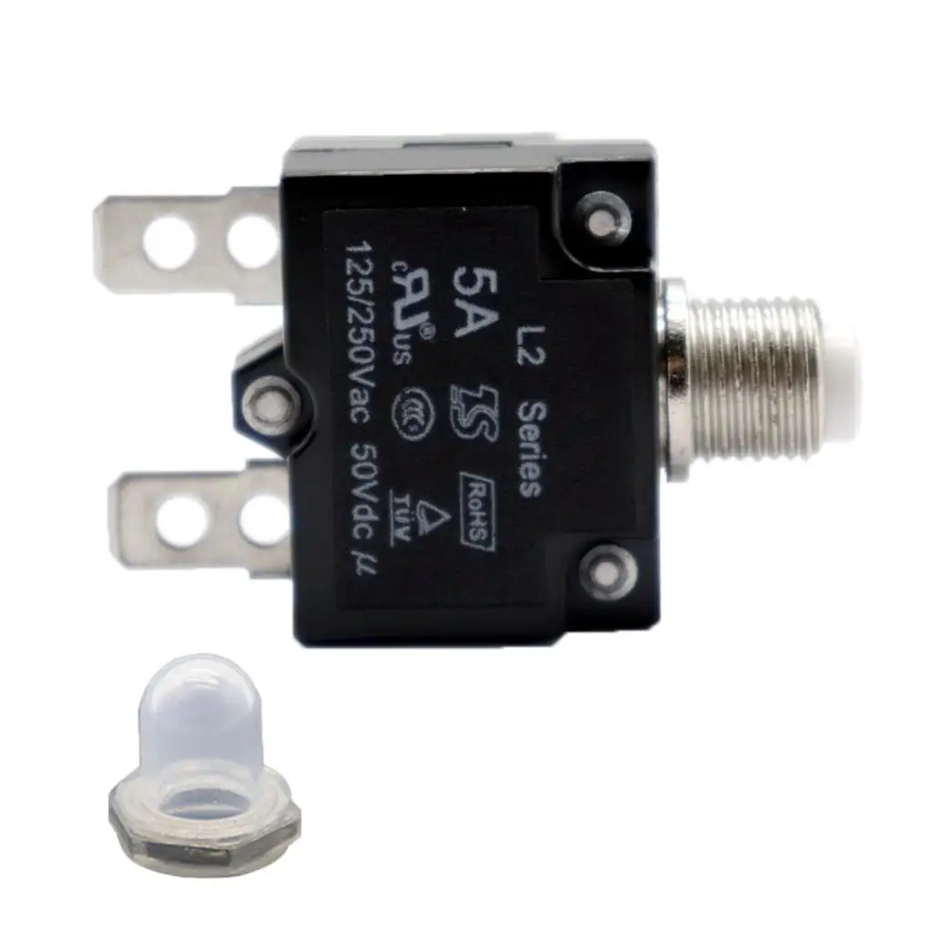 Overload Protector Manual Reset Switch with Clear Waterproof Cap Circuit Breaker for Automotive Boat Applications