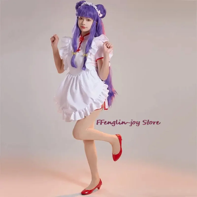 Gameboy Shampoo Cosplay Cheongsam Vestito Cos Anime Gameboy Ruolo Shampoo Cameriera Vestito Costume Sexy Set Completo Parrucca Viola