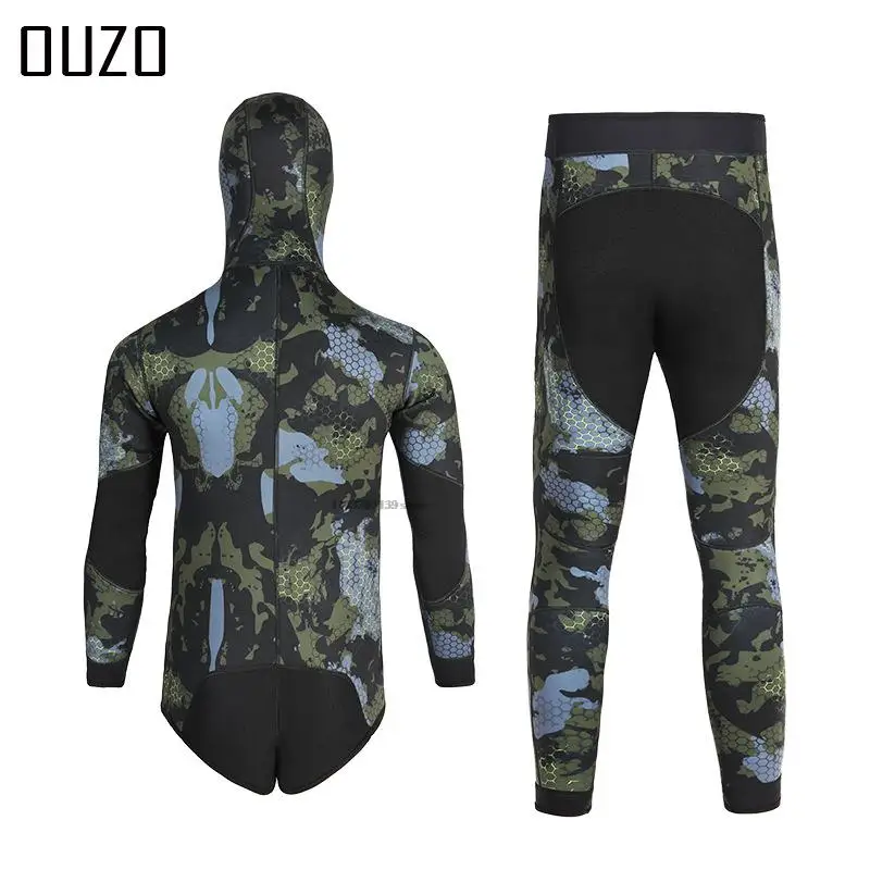 Traje de baño de 3MM para hombre, bañador de camuflaje para caza, perfecto para buceo y surf gratis