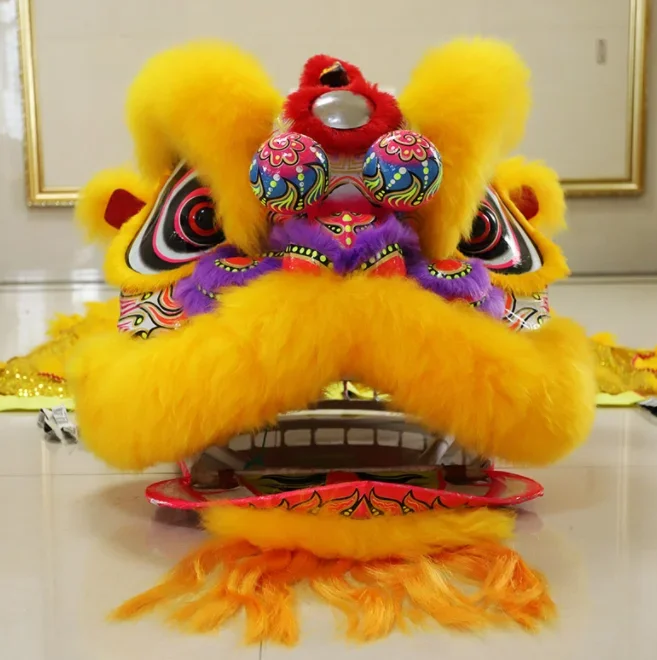 Traje tradicional chinês da dança do leão para crianças, duas pessoas vestindo, carnaval partido, tamanho normal