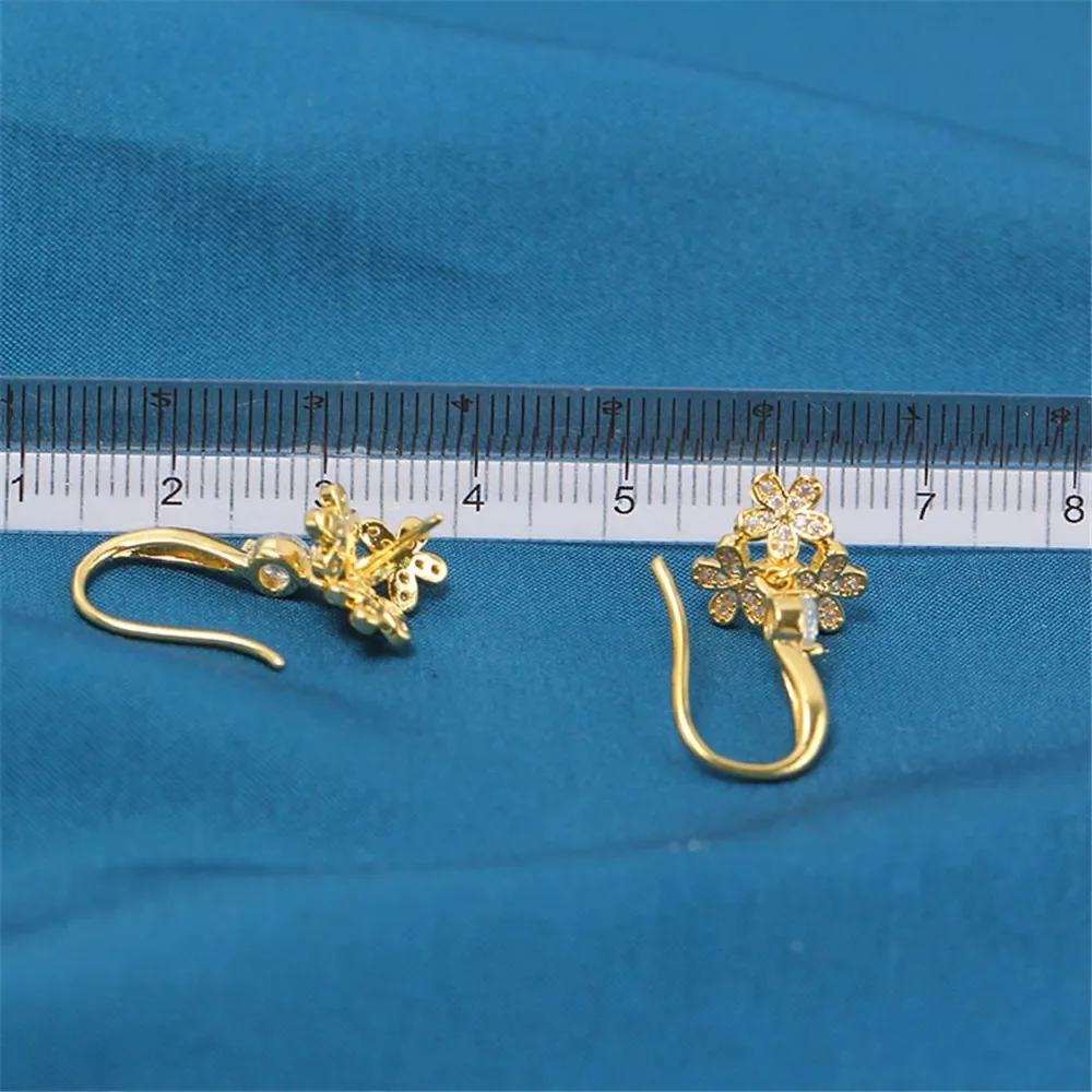 Gold Plated Pearl Earring Settings, DIY Jewelry Making Supplies, Blank Ear Stud Bases for Handmade Accessories, 1pair No Pearl