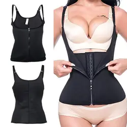 Adjustable Shoulder Strap Waist Trainer Vest Corset Women Zipper Hook Body Shaper Waist Cincher Tummy Control Slimming Shapewear