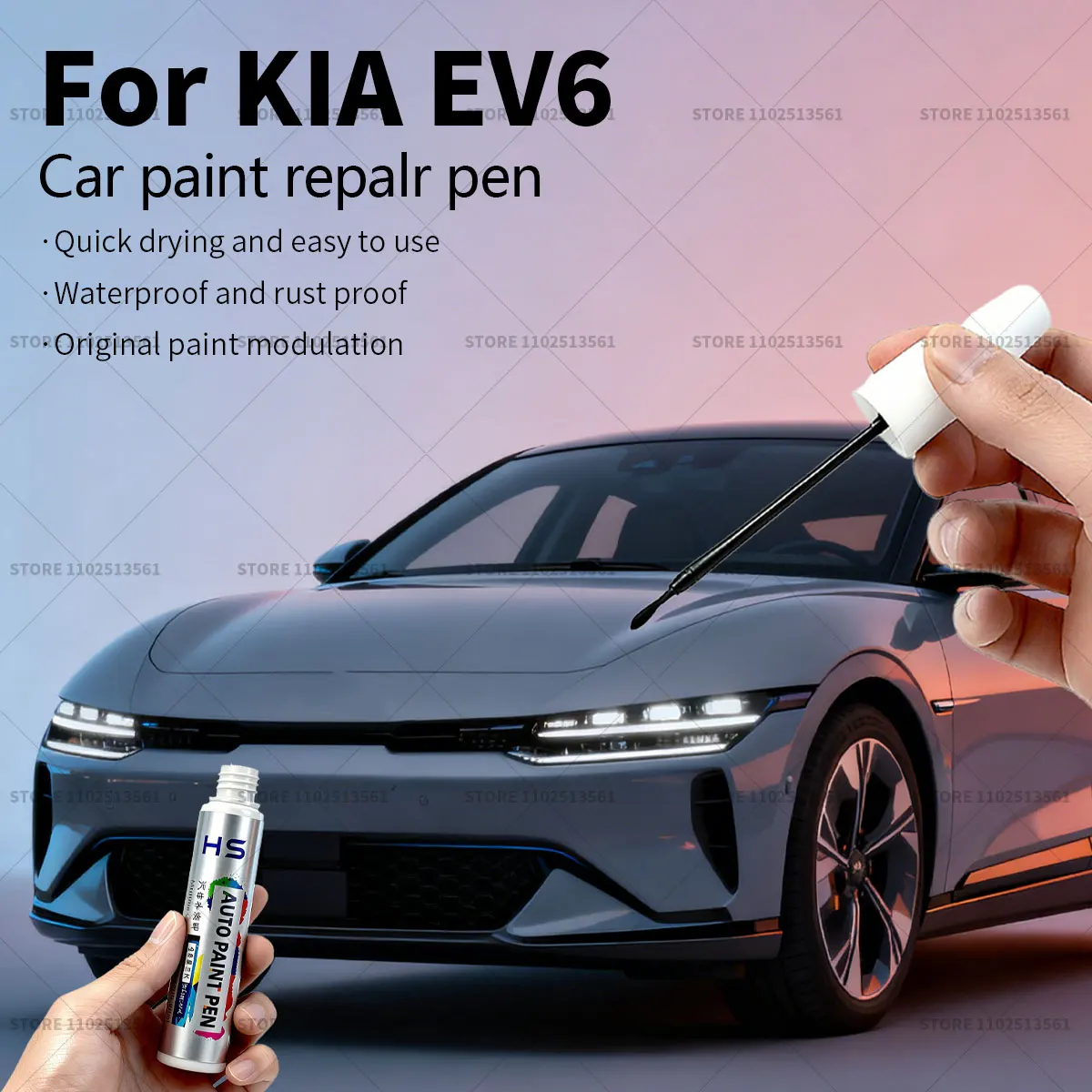 

Car Paint Repair Pen For KIA EV6 Touch Up Scratch Remover DIY Auto Accessories Red Black ABP Gray Pearl White SWA Yacht Blue DU3