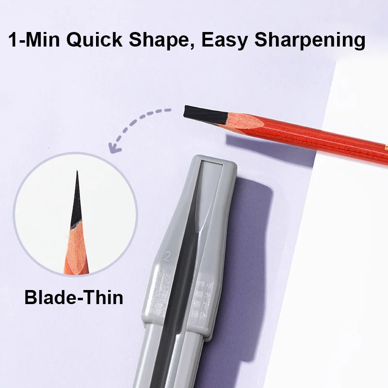 مبراة أقلام الحواجب الخشبية لطرف الإزميل، مبراة يدوية سهلة المكسورة، متوافقة مع جميع أقلام الحواجب الخشبية #3