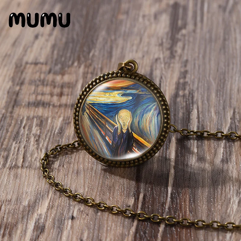 2023 New Van Gogh Oil Paintings Necklace Irises Sunflower Vintage Pendant Round Printed Photo Glass Dome Jewelry Handmade Items