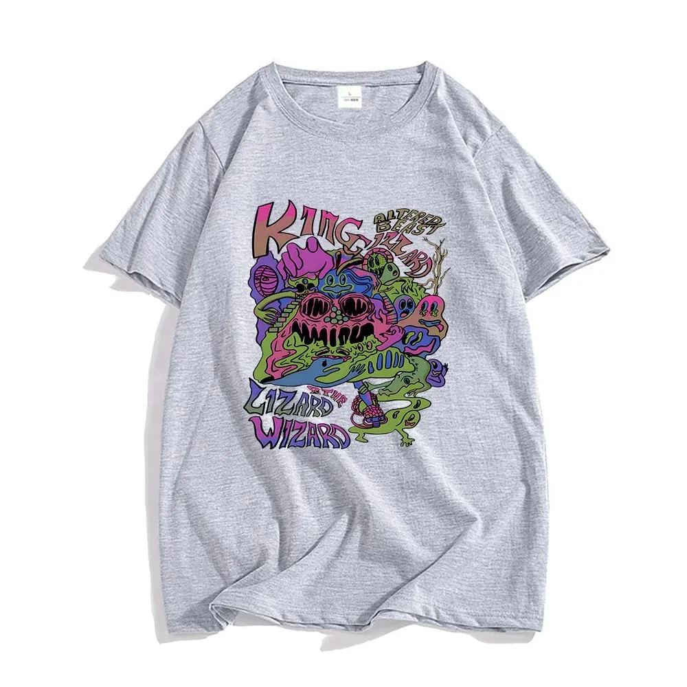 King Gizzard & The Lizard Wizard T-shirts MEN Fashion Four Seasons T Shirts 100% Cotton Tshirts O-Neck High Street Manga Graphic