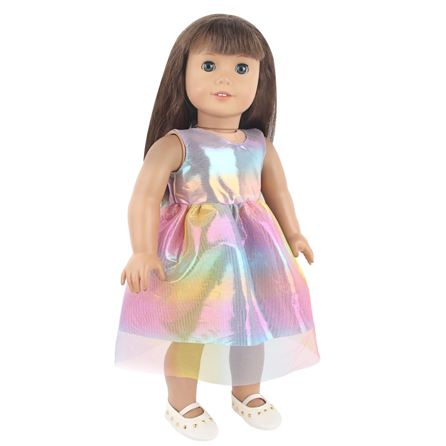 Vestito da bambola estiva per bambina maternamgonna colorata vestiti in pizzo tagliato per bambole americane da 18 \'\'per 43 New Reborn