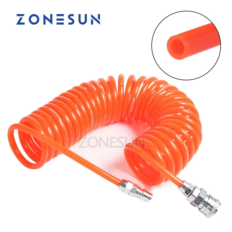 

ZONESUN Air Pipes Fitting Sets Red Tube for Air Compressor Air Pipe Connector Fitting Tubing Fitting