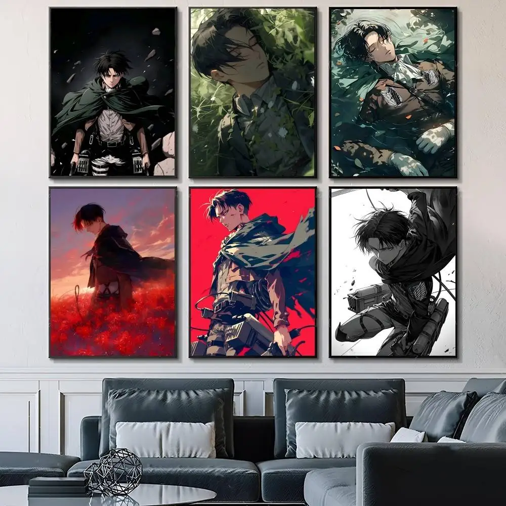Anime L-Levi A-Ackerman  Posters Fancy Wall Sticker for Living Room Bar Decoration Wall Decor
