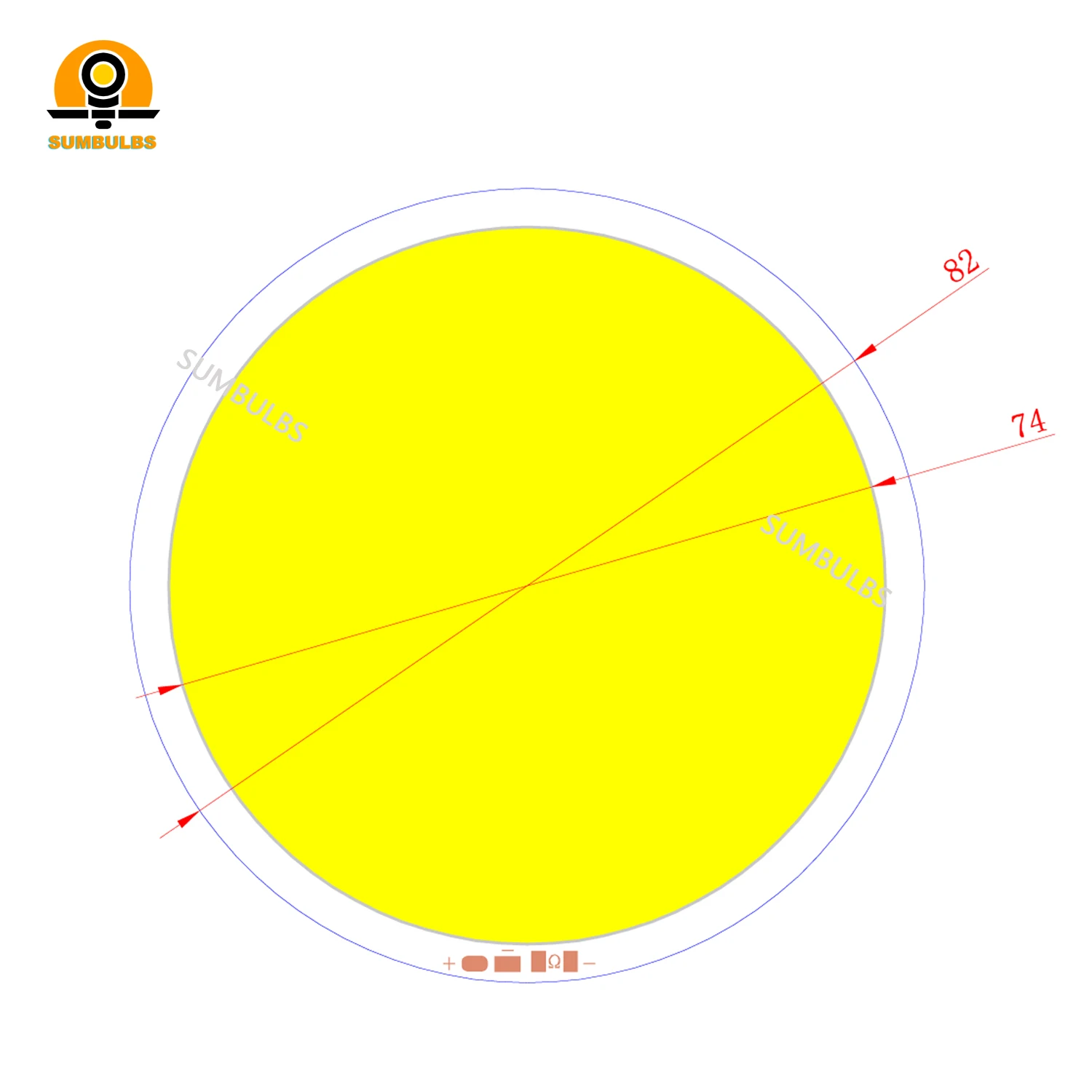 원형 LED 패널 COB 칩 온 보드 전구 모듈, 발광 다이오드, 12V, 14V, DC 82mm, 콜드 화이트, 8W