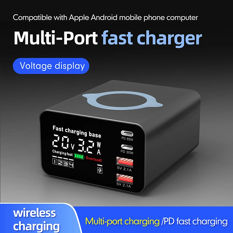 

100W Multiport USB Charger PD Type C Fast Charging US Plug Wall Charger USB Hub Adapter 4 Ports USB Quick Mobile Phone Charger